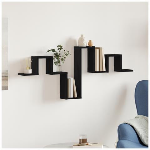 Mensola a parete in rovere nero 104,5x10x43 cm in legno ingegnerizzato - Foto 2