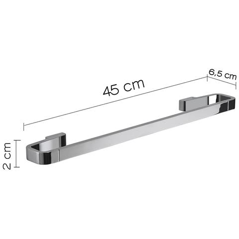 Portasalviette 45 Cm Da Muro In Ottone E Cromall A821-45 Serie Samoa Cromato - Foto 2
