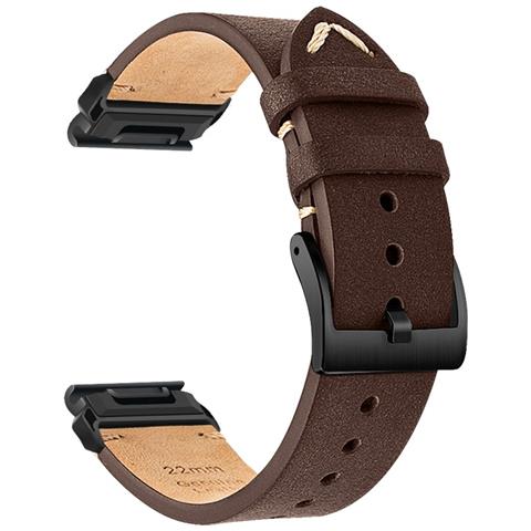 Cinturino In Pelle Premium Compatibile Con Garmin Fenix 8/7x / 3 - Elegante Cinturino Di Ricambio Darkbrown 20 Mm - Foto 1
