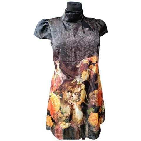 Abito Al Ginocchio Manica Corta Elegante Nero S - Foto 1