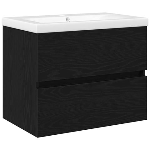 Mobile lavabo Rovere nero 60 x 39 x 62 cm Legno multistrato - Foto 1