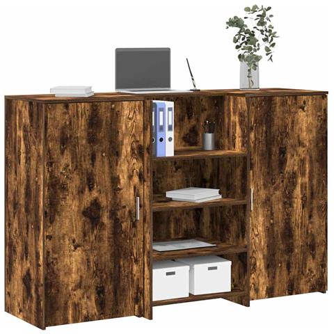 Banco Reception Rovere Fumo 155x50x103,5cm in Legno Multistrato - Foto 2