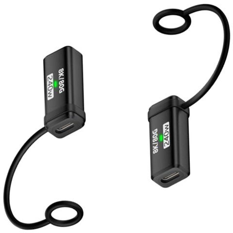 Adattatore Da Usb-c Femmina A Femmina 240w, 120gbps, Supporta 16k@ 60hz (confezione Da 2) Black - Foto 2