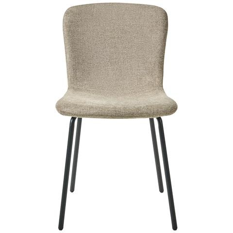 Set Di 4 Sedie Da Pranzo Caldwell Tessuto Beige - Foto 8