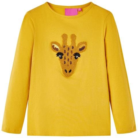 Maglietta per Bambini a Maniche Lunghe Ocra Scuro 104 - Foto 1