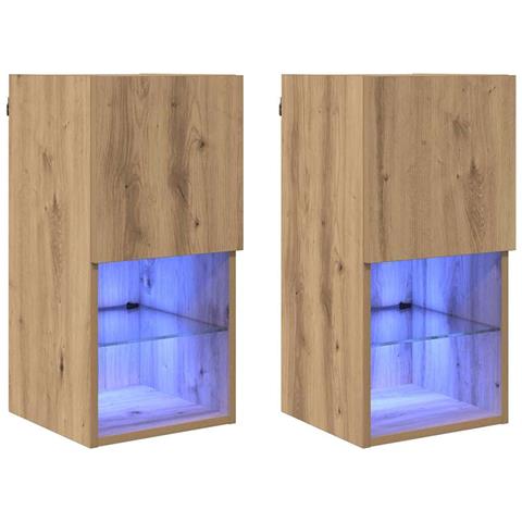 Mobiletti TV a parete 2 pcs Rovere artigianale - Foto 1