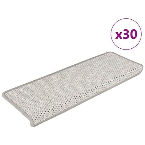 Tappeti Adesivi Scale Aspetto Sisal 30 pz 65x21x4 cm Platino - Foto 1