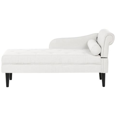 Chaise Longue Versione Destra Yvoire Tessuto Bianco Sporco - Foto 2