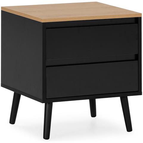Comodino Desi 2 Cassetti Colore Nero - Foto 1