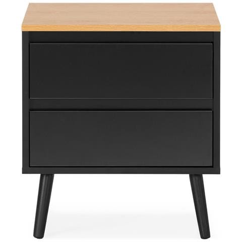 Comodino Desi 2 Cassetti Colore Nero - Foto 2