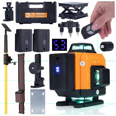 Livella Laser Orange Tiger Rot16l - 16 Linee, Autolivellante, Ip54 | Precisione 0,2 Mm / 10 M, 3 Modalità, Telecomando, Batteria 3500 Mah - Foto 1