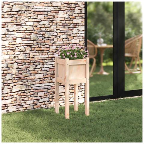 Vaso da giardino Natura 31 x 31 x 70 cm Pino massello - Foto 2