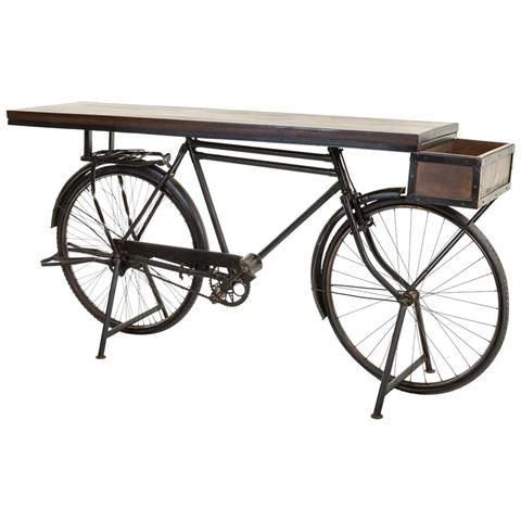 Mobile Da Ingresso In Legno E Metallo Nero 198x50x90h - Foto 1