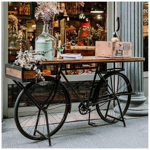 Mobile Da Ingresso In Legno E Metallo Nero 198x50x90h - Foto 2