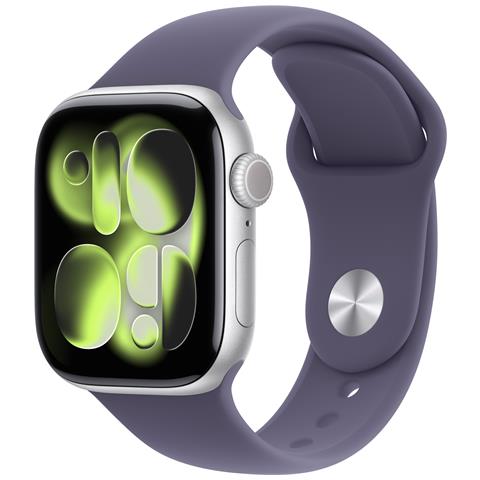 Watch Series 11 GPS + Cellular 42mm Cassa Alluminio Argento con Sport Band Viola Nebbia - S /M - Foto 1