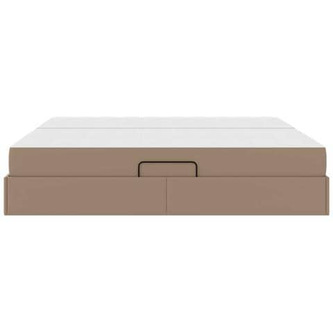 Letto con contenitore e materasso 2 pcs Cappuccino Pelle - Foto 9