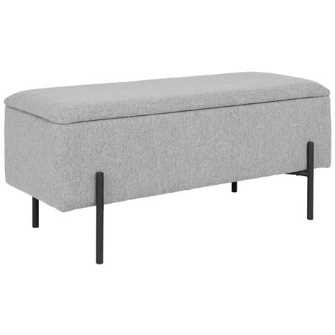 Panchina Watford Con Vano Contenitore In Grigio Chiaro, 95 Cm - Foto 2