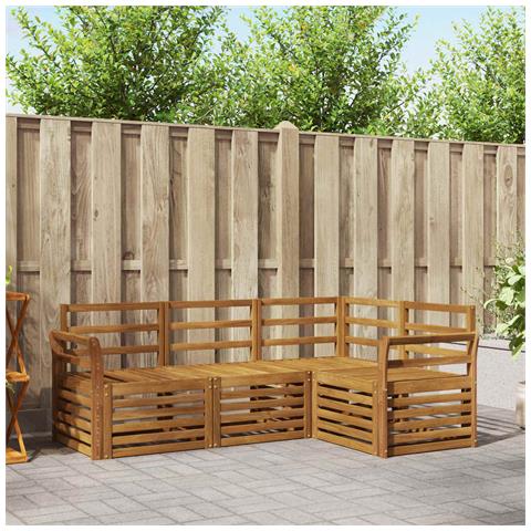 Set divani 4 pcs Naturale Legno di Acacia Massello - Foto 2