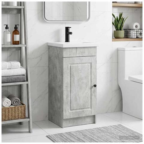 Mobile da bagno con lavabo Grigio Cemento 42 x 40 x 84,5 cm - Foto 2