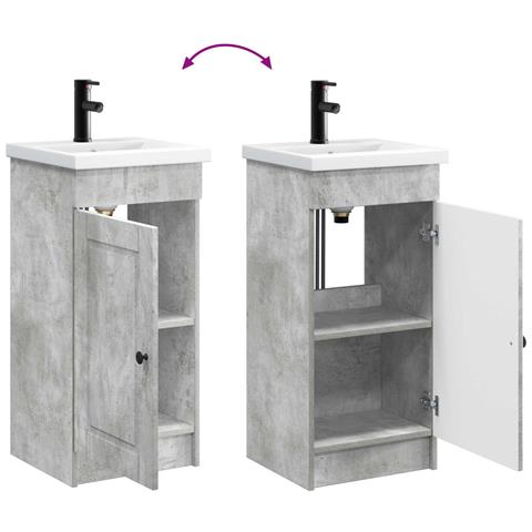 Mobile da bagno con lavabo Grigio Cemento 42 x 40 x 84,5 cm - Foto 9