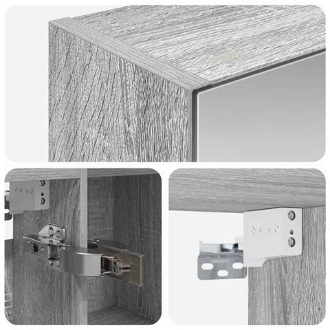 Mobiletto per specchio da bagno Grigio Sonoma 70 x 14,5 x 70 cm - Foto 9