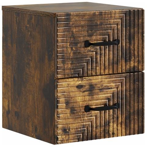 Mobiletto da notte a muro Rovere Fumo 34,5 x 33 x 40 cm - Foto 1