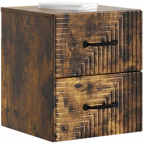 Mobiletto da notte a muro Rovere Fumo 34,5 x 33 x 40 cm - Foto 2