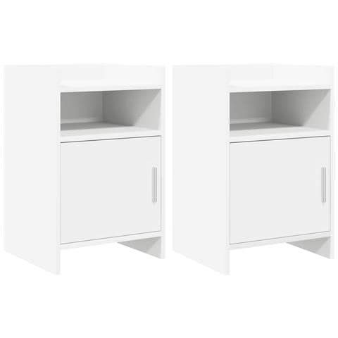 Comodini 2 pcs Bianco 40 x 36 x 60 cm Legno ingegnerizzato - Foto 1