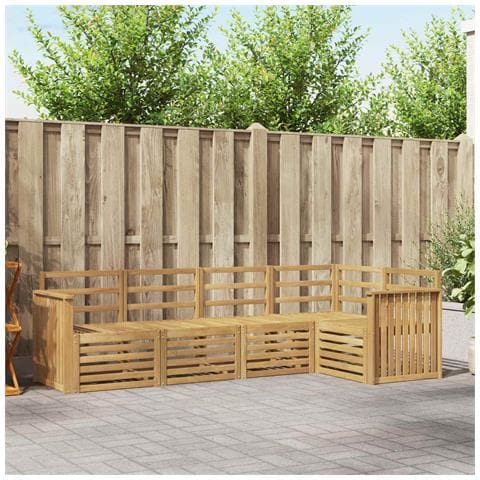 Set di divani da esterno 5 pcs Bianco 247 x 128,5 x 73 cm - Foto 2