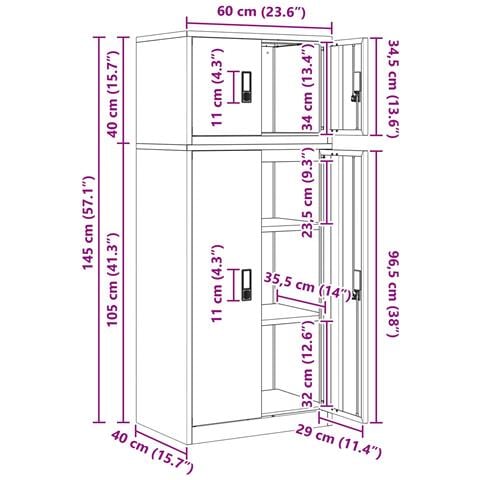 Armadio 2 pz Rosa 60 x 40 x 145 cm Acciaio Bloccabile - Foto 10