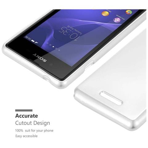 Custodia Compatibile Con Sony Xperia E3 In Argento Metallico - Coperchio Protettivo In Silicone Tpu Flessibile - Foto 7
