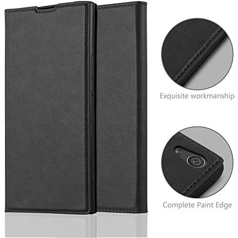 Custodia Compatibile Con Sony Xperia Xa In Nero Di Notte - Coperchio Protettiva Con Chiusura Magnetica, Funzione Stand E Tasca Per Le Carte - Foto 2