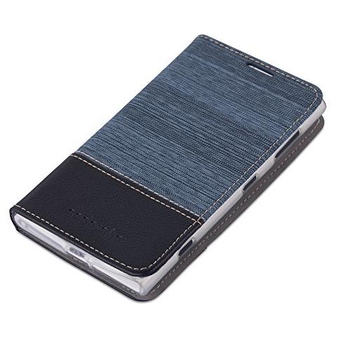 Custodia Compatibile Con Nokia Lumia 1020 In Blu Scuro Nero - Coperchio Protettiva Con Chiusura Magnetica, Funzione Stand E Tasca Per Le Carte - Foto 2