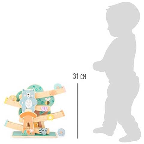 -11473 Pista A Sfere In Legno, 3 Ruote E Con Animali E Fiori In Colori Vivaci, A Partire Da 1,5 Anni Di Età Giocattoli, Multicolore, 11473 - Foto 3