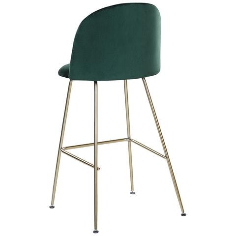 Set Di 2 Sedie Da Bar In Velluto Verde E Gambe Oro Arcola - Foto 16