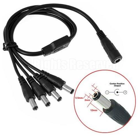 12v 5a Alta Qualit 60w Dc Di Alimentazione Con Un Modo Cctv Cavo Di Alimentazione 4 Splitter Per Telecamere A Circuito Chiuso Luce Srip Led (alternativa Di Alimentazione Cavo Di Alimentazione Non Incluso) - Foto 4