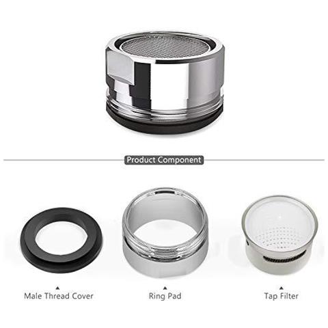 Tap Faucet 3 Pack Tap Aeratori 24 Millimetri Parte Di Ricambio Ottone Maschio Becco Filettato Aeratore Con Guarnizione Cromo Lucido - Foto 2