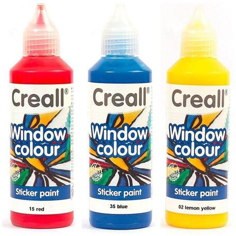 3 Vernici Riposizionabili Per Vetri 80 Ml - Giallo Limone-rosso-blu Scuro - Foto 1