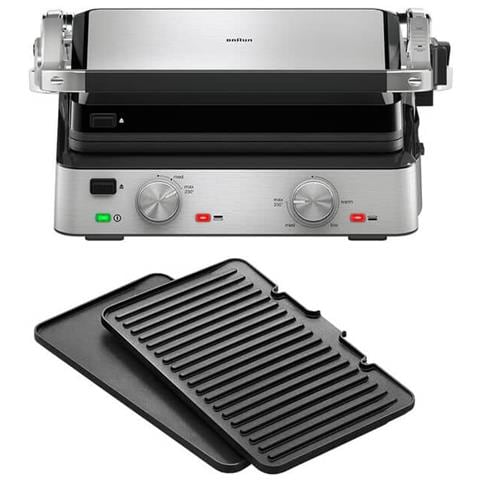 Piastra Grill Elettrica CG7020 Acciaio 2000 W Colore Nero - Foto 2