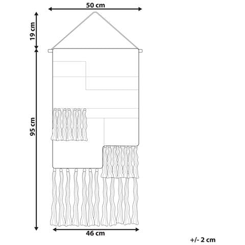 Decorazione Da Parete In Tessuto Hangu Rettangolare Cotone Beige - Foto 6