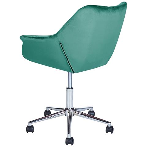 Sedia Da Scrivania Labelle Velluto Verde Smeraldo - Foto 2