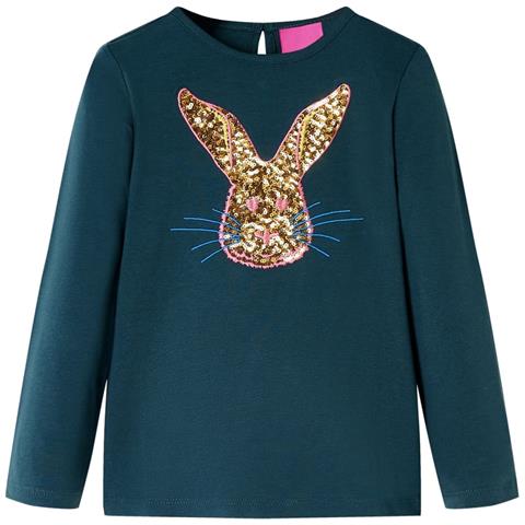 Maglietta Per Bambini A Maniche Lunghe Verde Scuro 116 - Foto 1