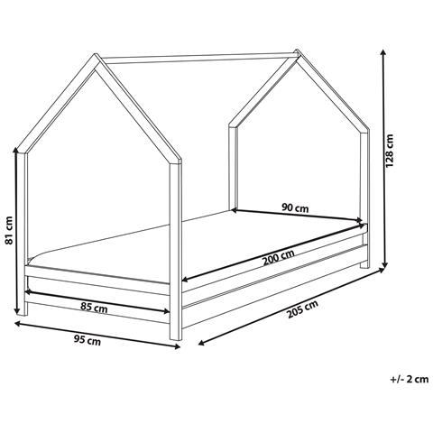 Letto Per Bambini Casa Legno Di Pino Appy 90 X 200 Cm Grigio - Foto 9