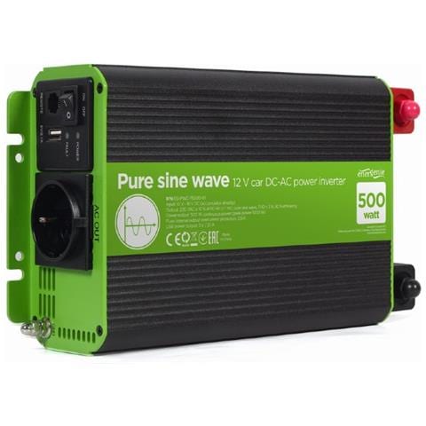 EG-PWC-PS500-01 adattatore e invertitore Auto 500 W Nero, Verde - Foto 1