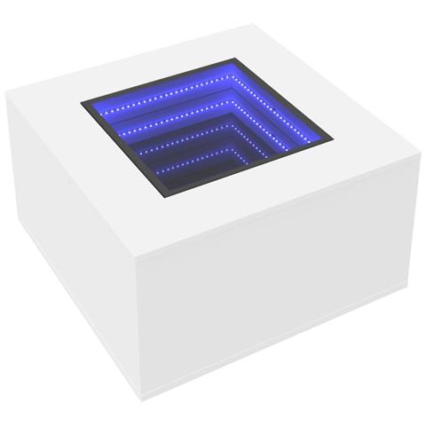 Tavolino Salotto Con Led Bianco 60x60x40 Cm Legno Multistrato - Foto 3