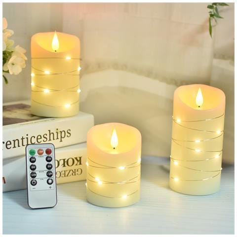 Candele A Led Senza Fiamma Con Telecomando (set Da 3) - Foto 3