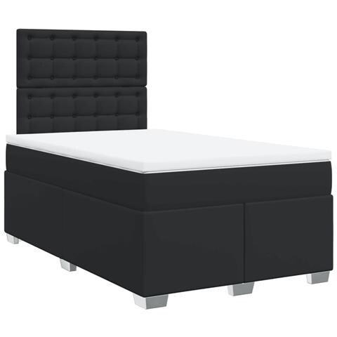 Giroletto A Molle Con Materasso Nero 120x190 Cm In Similpelle - Foto 3