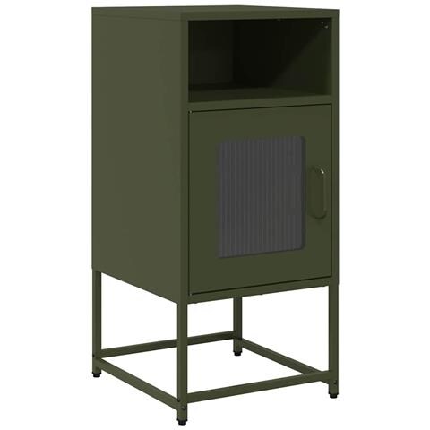 Comodino Verde Oliva 36x39x78 Cm In Acciaio Laminato A Freddo - Foto 2
