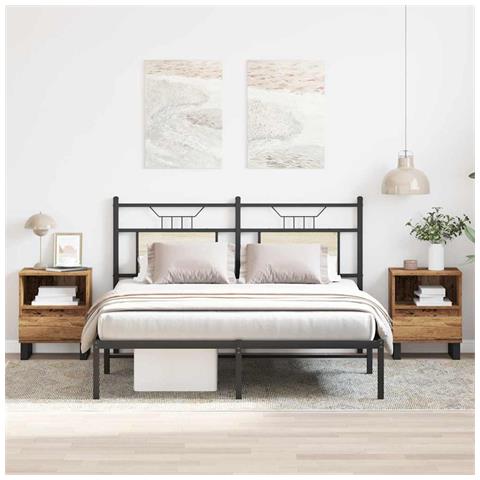 Comodini 2pz Legno Antico 40x35x50 Cm In Legno Multistrato - Foto 1