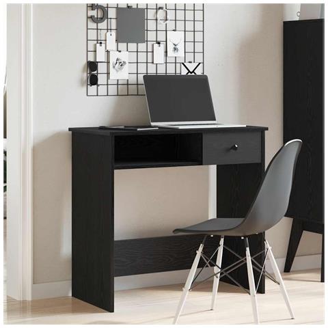 Scrivania Nera 80x40x75 Cm In Legno Multistrato - Foto 3